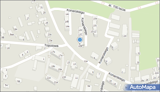 Świebodzin, Konarskiego, 12a, mapa Świebodzin