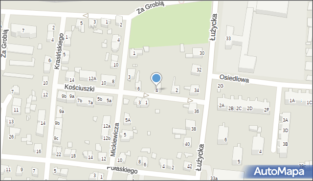 Świebodzin, Kościuszki Tadeusza, gen., 4, mapa Świebodzin