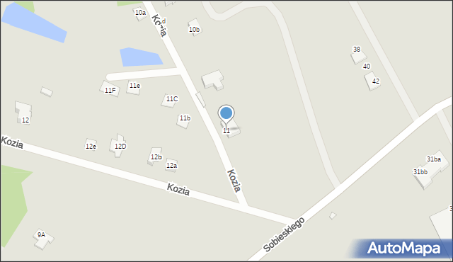 Świebodzin, Kozia, 11, mapa Świebodzin