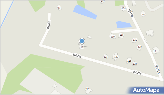 Świebodzin, Kozia, 12, mapa Świebodzin