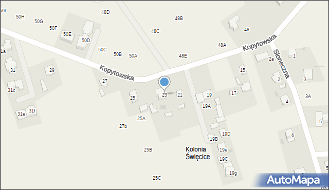 Święcice, Kopytowska, 23, mapa Święcice