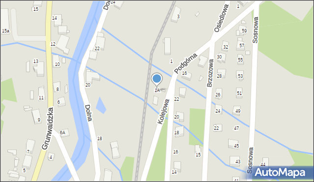 Świeradów-Zdrój, Kolejowa, 1A, mapa Świeradów-Zdrój