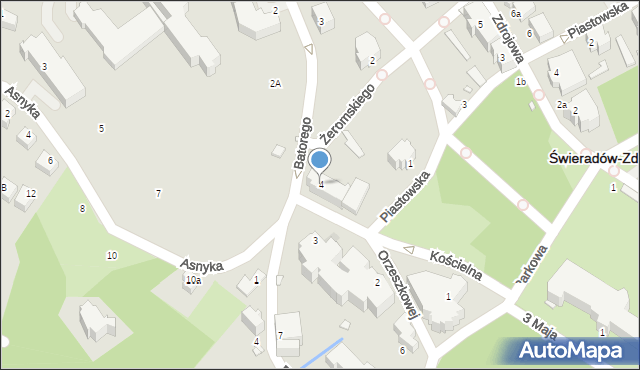 Świeradów-Zdrój, Kościelna, 4, mapa Świeradów-Zdrój