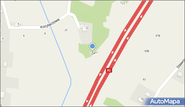 Świerklany, Korytarzowa, 12A, mapa Świerklany