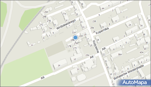 Świętochłowice, Kościelna, 17A, mapa Świętochłowice