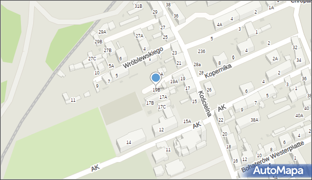 Świętochłowice, Kościelna, 19B, mapa Świętochłowice