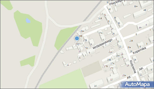 Świętochłowice, Kościelna, 27C, mapa Świętochłowice