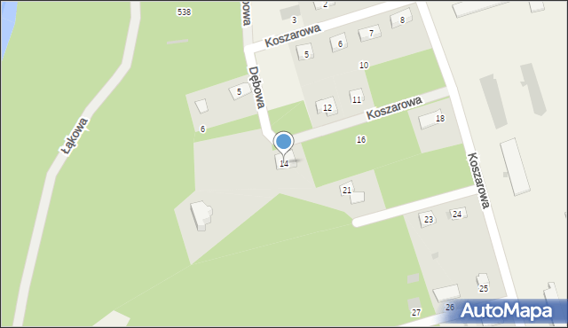 Świętoszów, Koszarowa, 14, mapa Świętoszów