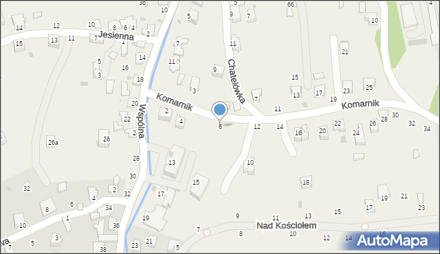 Świnna, Komarnik, 6, mapa Świnna