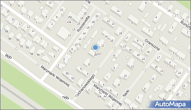 Świnoujście, Kochanowskiego Jana, 10, mapa Świnoujście