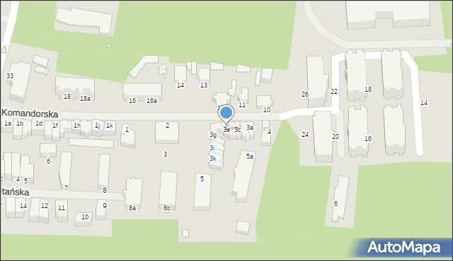 Świnoujście, Komandorska, 3e, mapa Świnoujście