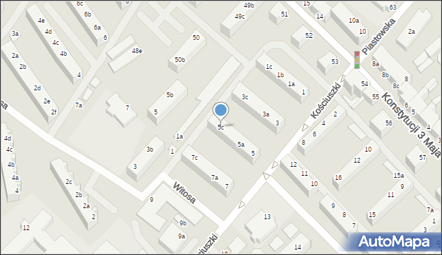 Świnoujście, Kościuszki Tadeusza, gen., 5c, mapa Świnoujście