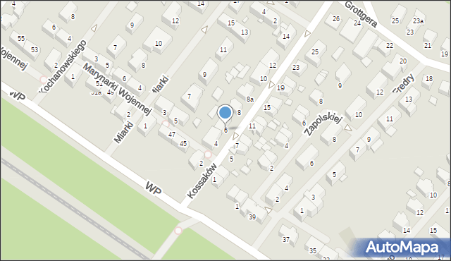 Świnoujście, Kossaków, 6, mapa Świnoujście