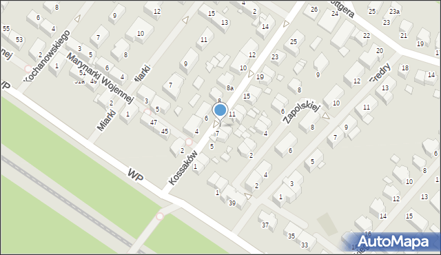 Świnoujście, Kossaków, 9, mapa Świnoujście