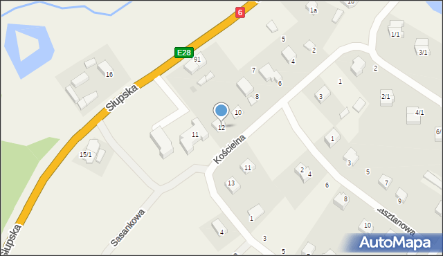 Sycewice, Kościelna, 12, mapa Sycewice