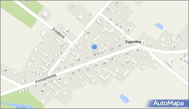 Sygontka, Konopnickiej Marii, 19, mapa Sygontka