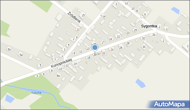 Sygontka, Konopnickiej Marii, 20, mapa Sygontka