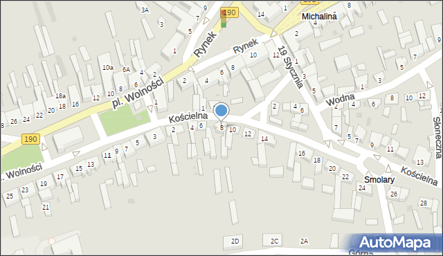 Szamocin, Kościelna, 8, mapa Szamocin