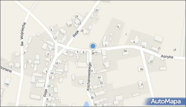 Szczaniec, Kochanowskiego Jana, 48, mapa Szczaniec