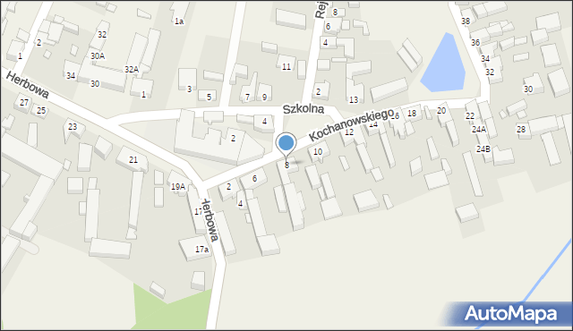 Szczaniec, Kochanowskiego Jana, 8, mapa Szczaniec