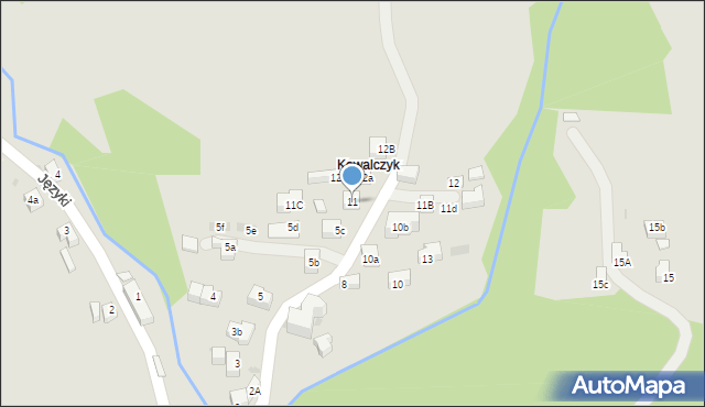 Szczawnica, Kowalczyk, 11, mapa Szczawnica