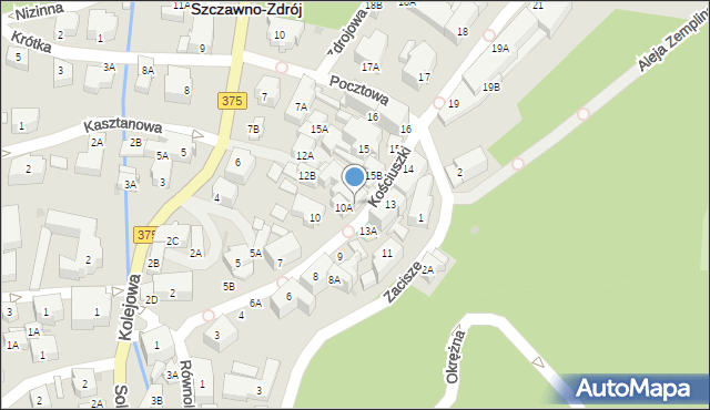 Szczawno-Zdrój, Kościuszki Tadeusza, gen., 12, mapa Szczawno-Zdrój