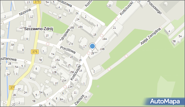 Szczawno-Zdrój, Kościuszki Tadeusza, gen., 19, mapa Szczawno-Zdrój