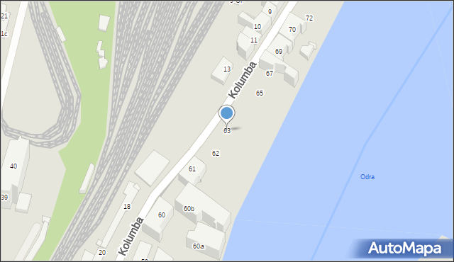Szczecin, Kolumba Krzysztofa, 63, mapa Szczecina