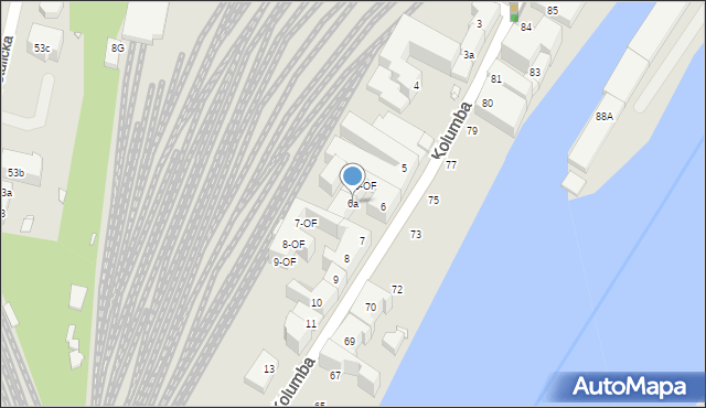 Szczecin, Kolumba Krzysztofa, 6a, mapa Szczecina
