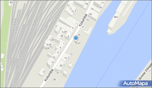 Szczecin, Kolumba Krzysztofa, 74, mapa Szczecina
