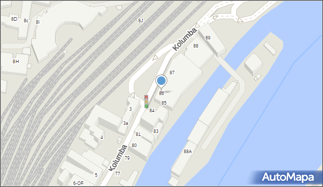 Szczecin, Kolumba Krzysztofa, 86, mapa Szczecina
