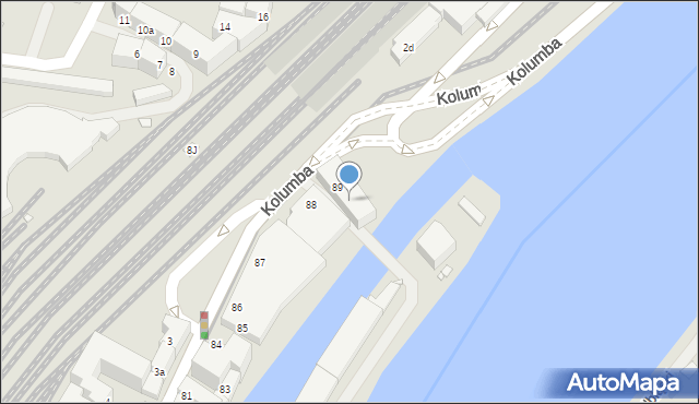 Szczecin, Kolumba Krzysztofa, 88b, mapa Szczecina