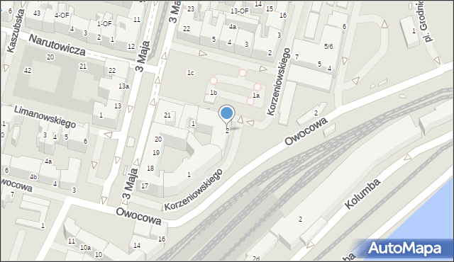 Szczecin, Korzeniowskiego Józefa, 2, mapa Szczecina