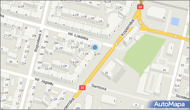 Szczecin, Kopernika Mikołaja, 6, mapa Szczecina