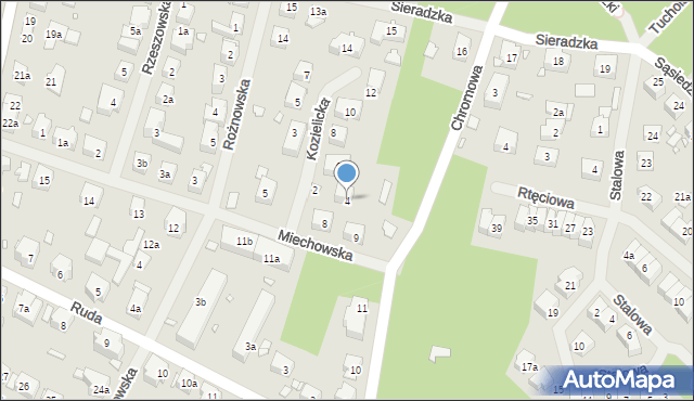 Szczecin, Kozielicka, 4, mapa Szczecina