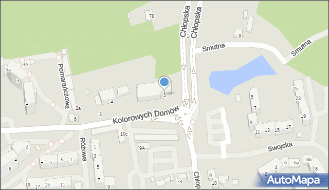 Szczecin, Kolorowych Domów, 2, mapa Szczecina