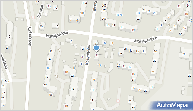 Szczecin, Kosynierów, 1, mapa Szczecina