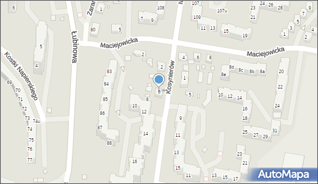 Szczecin, Kosynierów, 6, mapa Szczecina