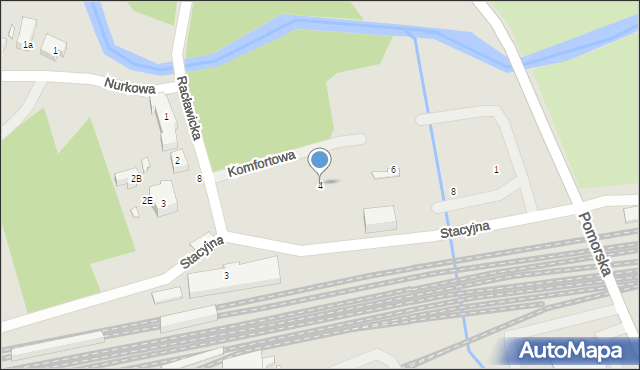 Szczecin, Komfortowa, 4, mapa Szczecina