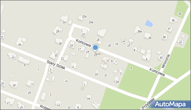 Szczecin, Końcowa, 13, mapa Szczecina