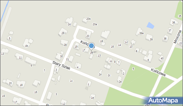 Szczecin, Końcowa, 15, mapa Szczecina