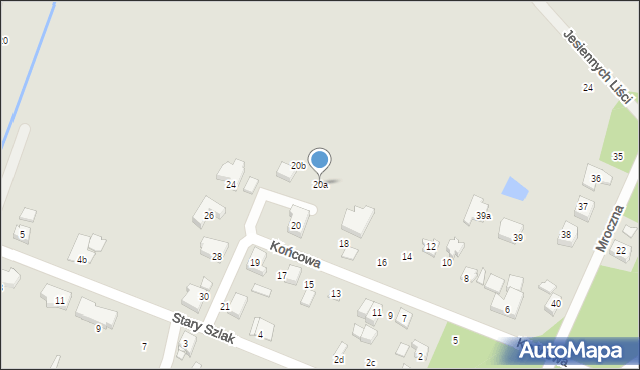 Szczecin, Końcowa, 20a, mapa Szczecina