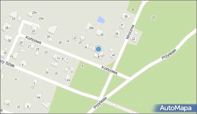 Szczecin, Końcowa, 6, mapa Szczecina