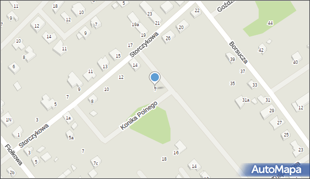 Szczecin, Konika Polnego, 7, mapa Szczecina