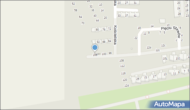 Szczecin, Kościeliska, 106, mapa Szczecina