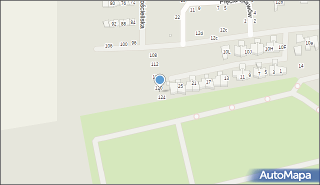 Szczecin, Kościeliska, 122, mapa Szczecina