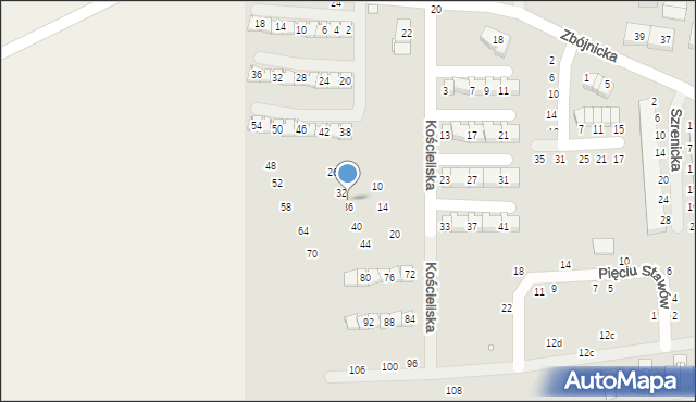 Szczecin, Kościeliska, 34, mapa Szczecina