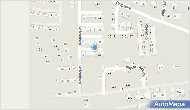 Szczecin, Kościeliska, 39, mapa Szczecina