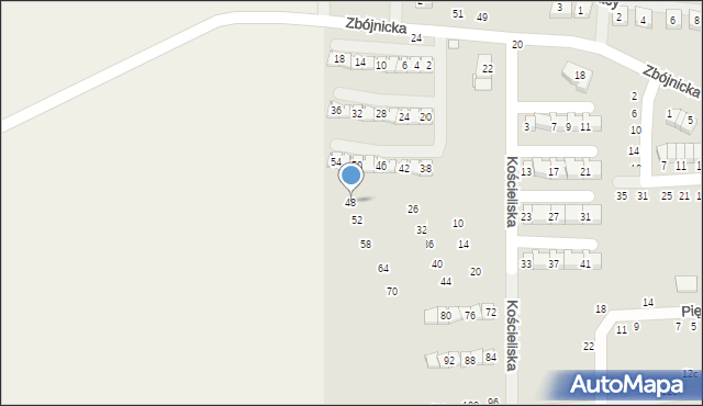 Szczecin, Kościeliska, 48, mapa Szczecina