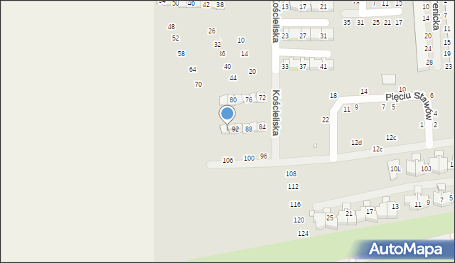 Szczecin, Kościeliska, 94, mapa Szczecina